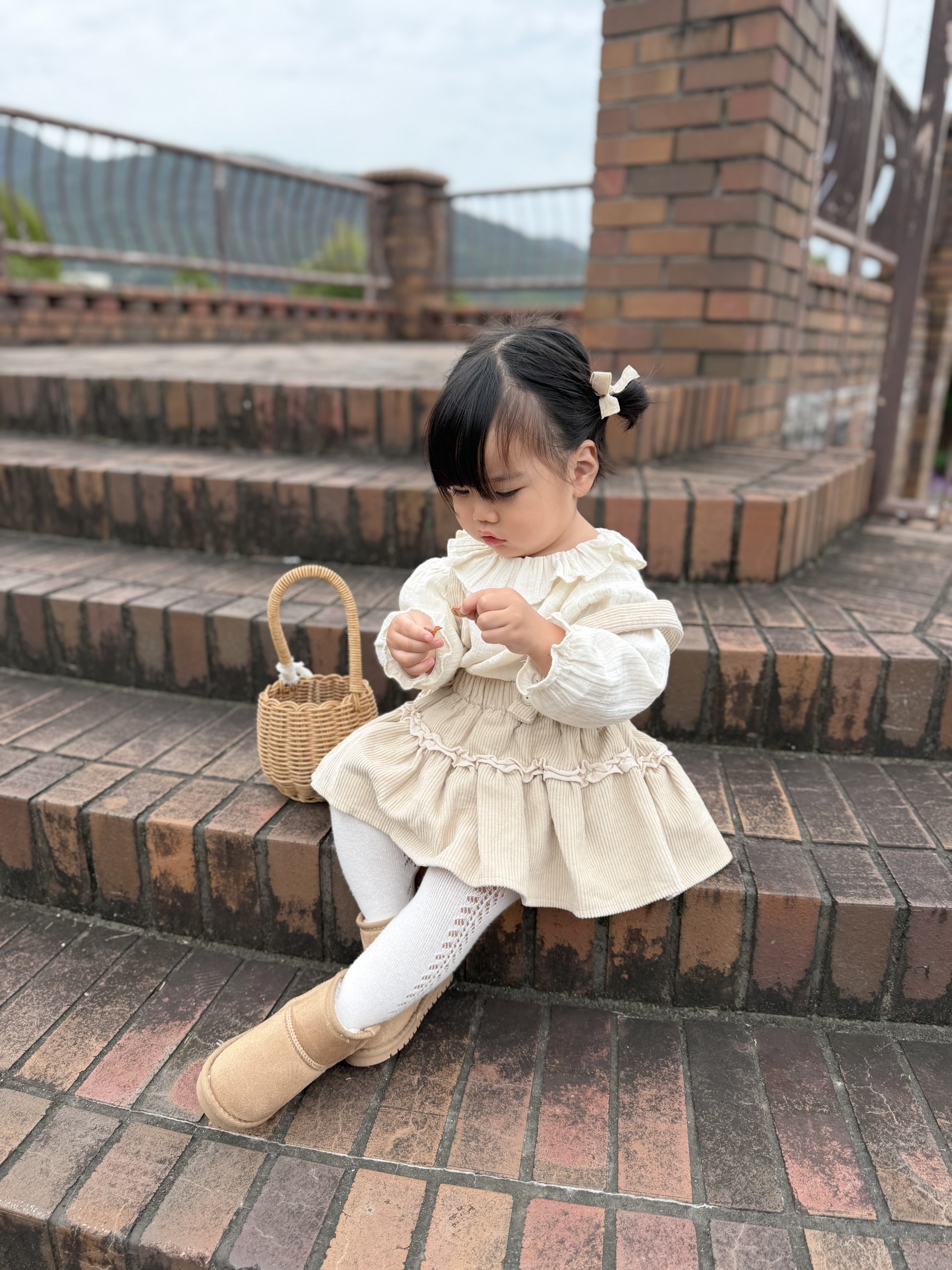 Corduroy frill skirt bloomer