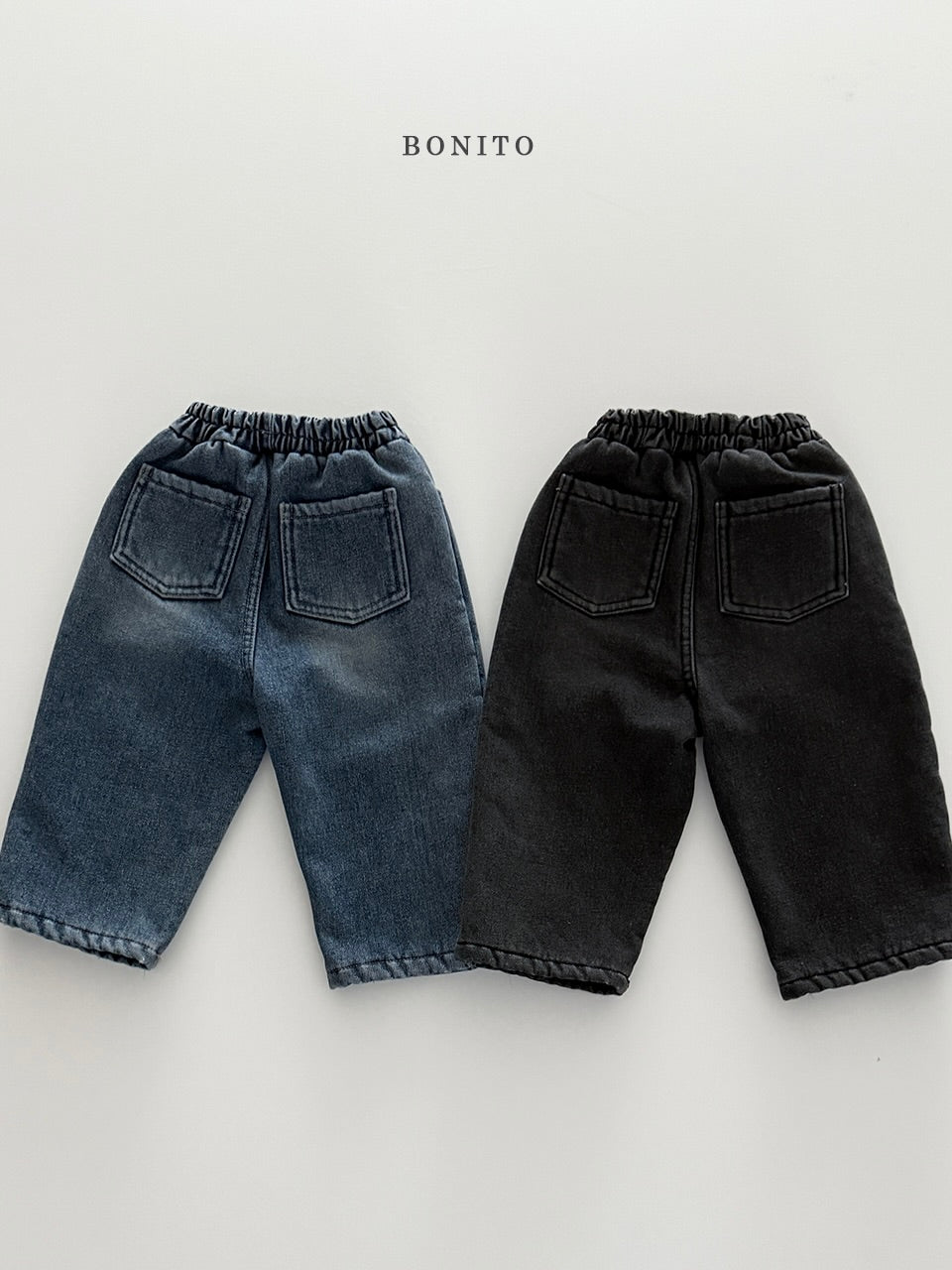 Fleece-lined denim pants