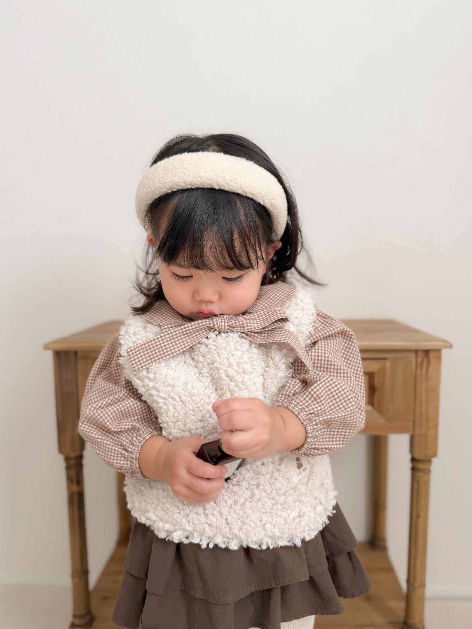 Baby lamb boa vest