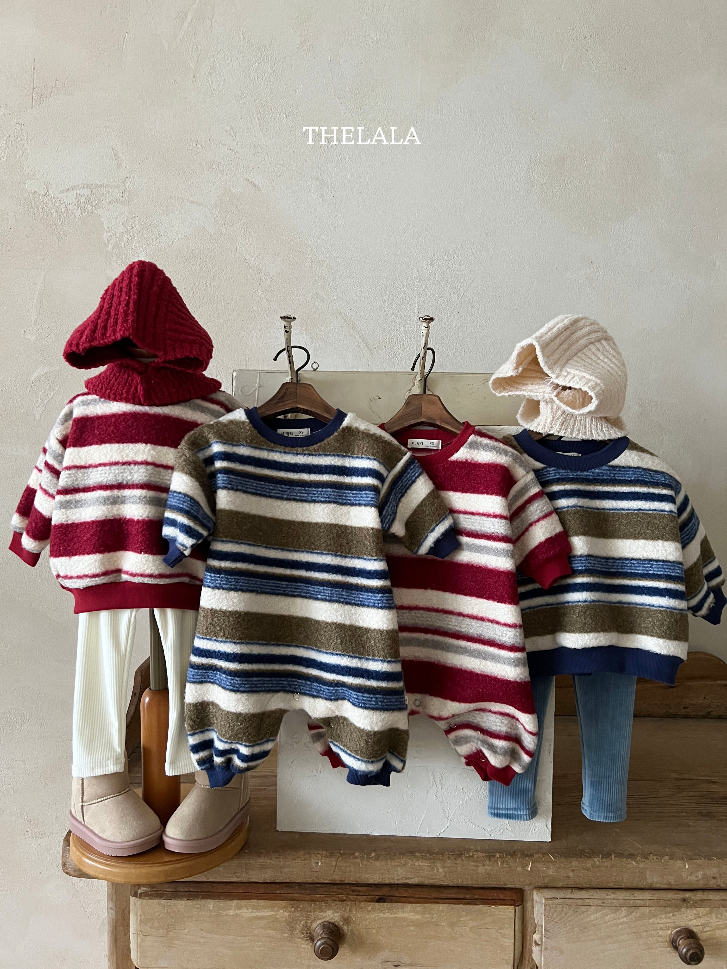 Fuzzy stripe rompers