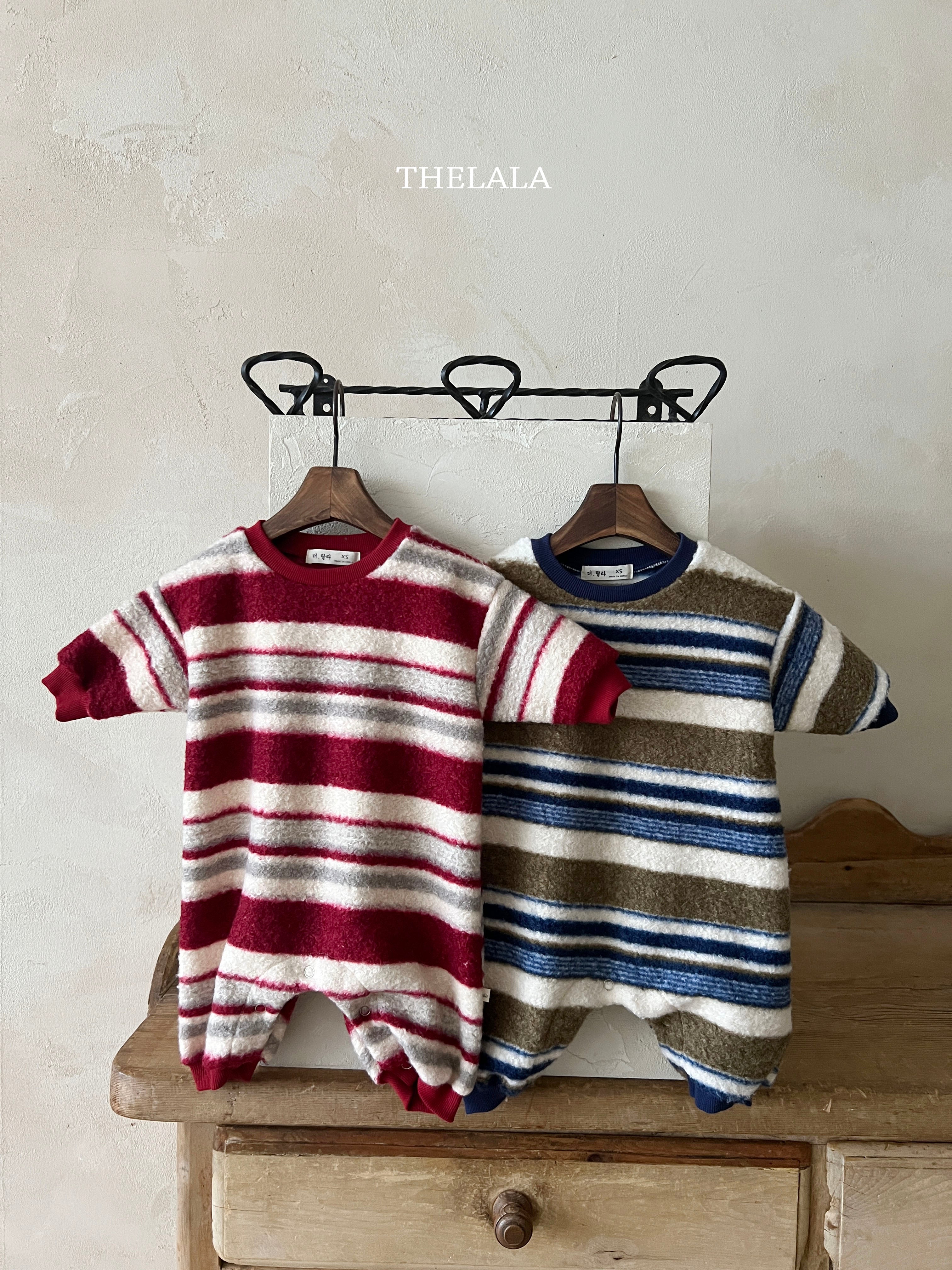 Fuzzy striped rompers