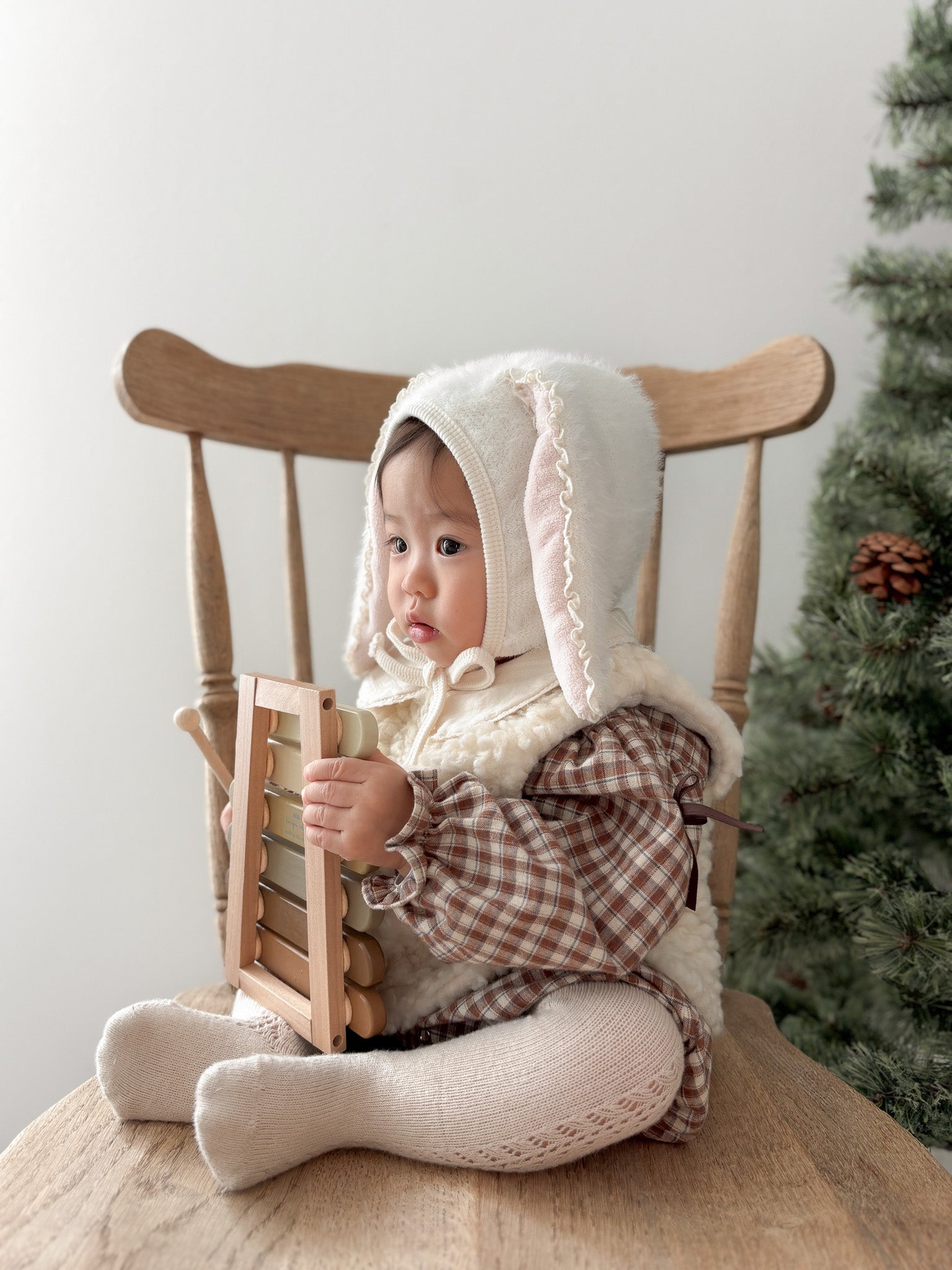 Bunny fur bonnet (baby)